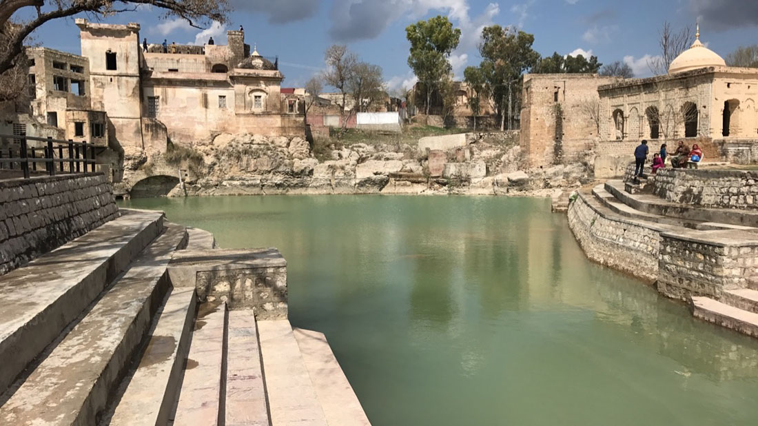 The sacred pond around which the interconnecting Katas Raj Temples were built. Legend has it the pods was formed by the tears of Hindu god Shiva following the death of his wife. (AN photo by Sabah Bano Malik)