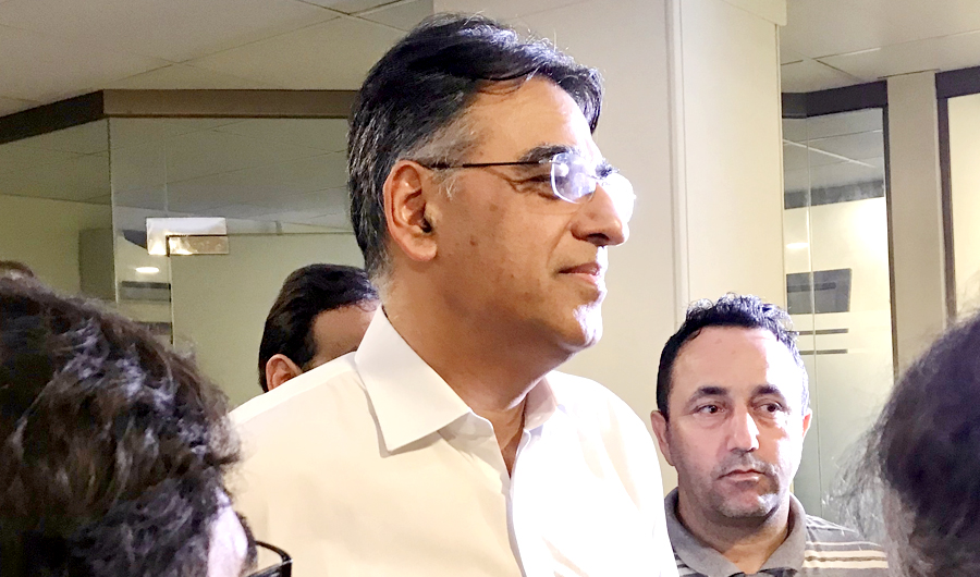Pakistan’s incoming finance minister, Asad Umar, speaks to reporters after a press conference at the party’s central office in Islamabad. (AN photo)