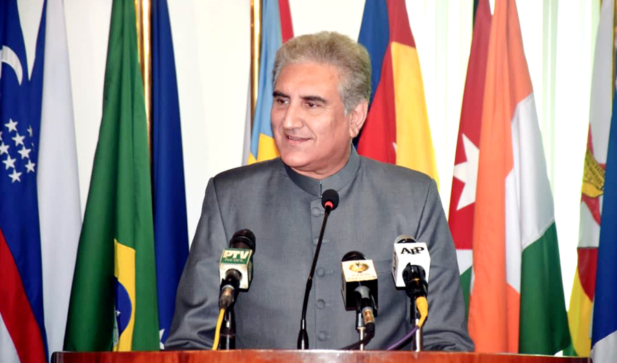 Pakistan's newly appointed Foreign Minister Shah Mahmood Qureshi vows to improve Pakistan's ties with countries, including India, Afghanistan, and the US, in his first press conference after being sworn in as a Cabinet member. (Photo by Pakistan Foreign Office)