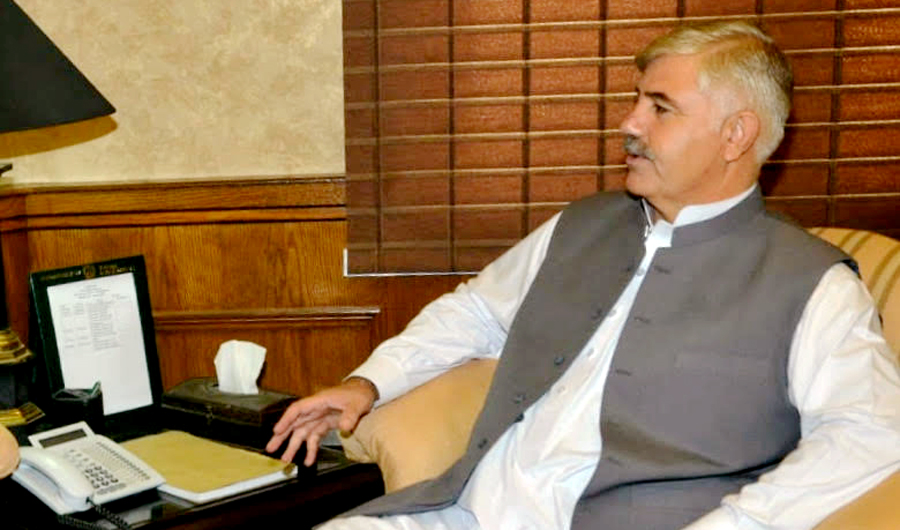 The newly-elected Chief Minister of Khyber Pakhtunkhwa (KP), Mehmood Khan, during an interview with Arab News.