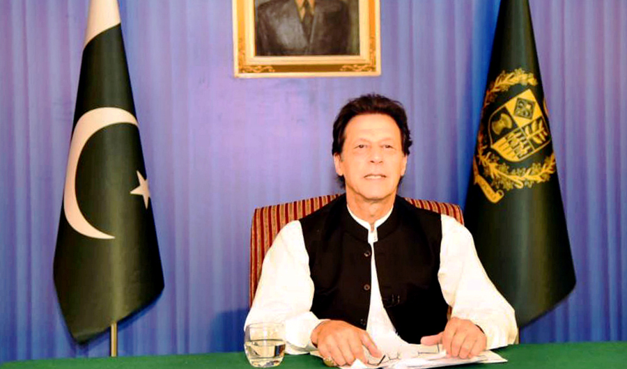 In this file photo, Pakistan's Prime Minister Imran Khan, speaks to the nation in his first televised address in Islamabad, Pakistan on Aug. 19, 2018. (REUTERS)
