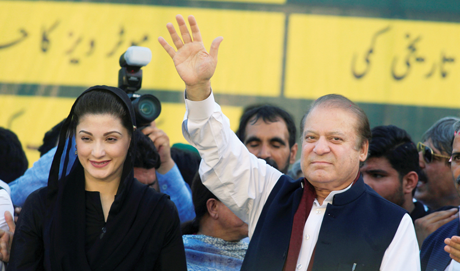 Nawaz Sharif and his daughter Maryam Nawaz during their party's workers convention in Islamabad on June 4. (Reuters file photo)