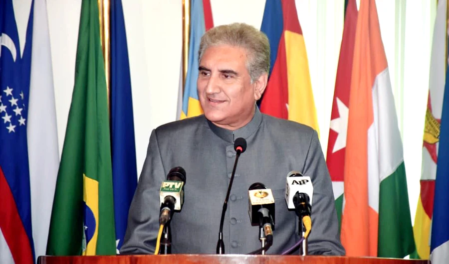 Pakistan's newly appointed Foreign Minister Shah Mahmood Qureshi vows to improve Pakistan's ties with countries, including India, Afghanistan, and the US, in his first press conference after being sworn in as a Cabinet member. (Photo by Pakistan Foreign Office)