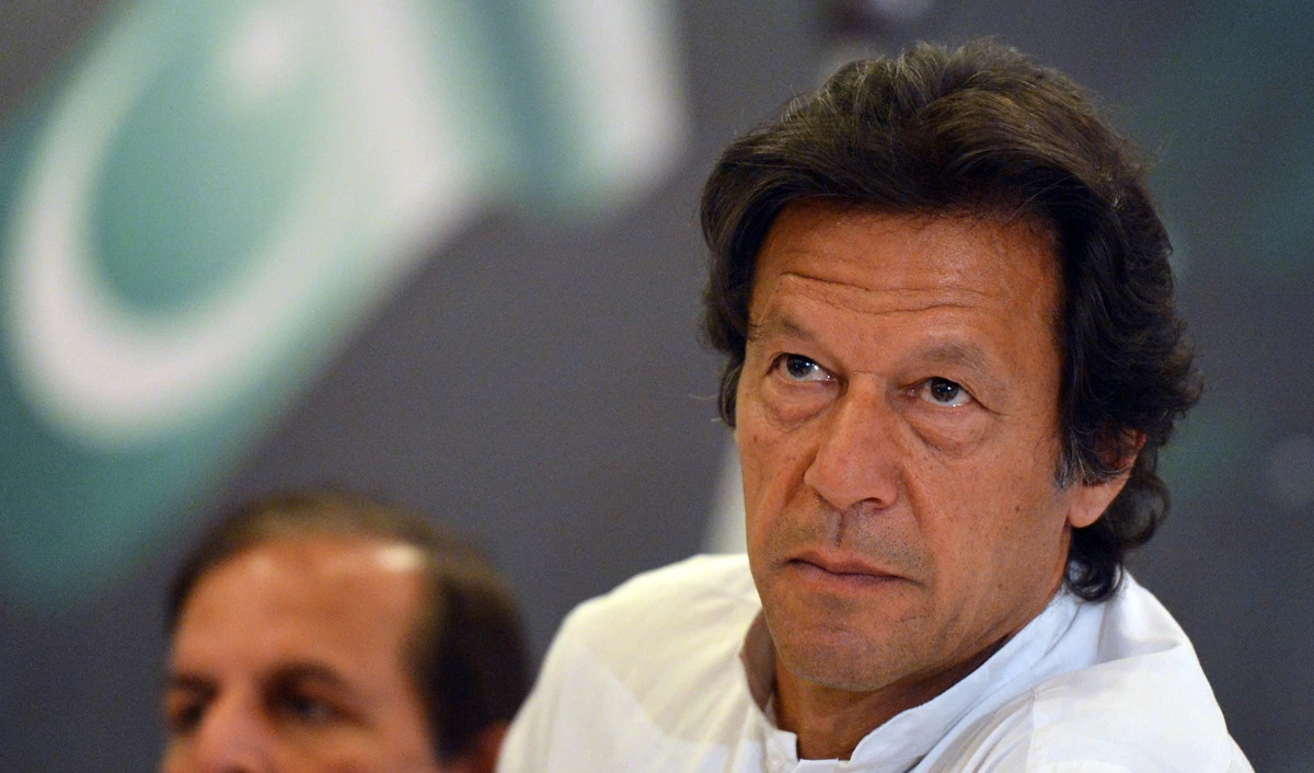 In this file photo, Pakistani Prime Minister Imran Khan attends the unveiling of his party manifesto for the general election in Islamabad on April 9, 2013. (AFP)