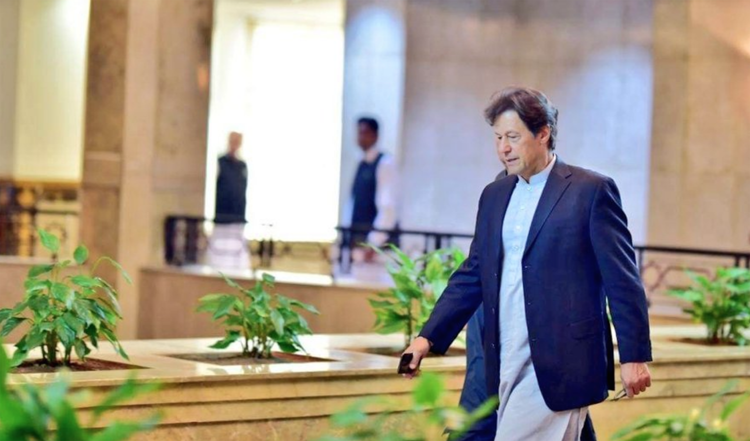 Prime Minister Imran Khan leaves for Saudi Arabia to attend Future Investment Initiative conference. (Photo courtesy: PTI/Twitter)