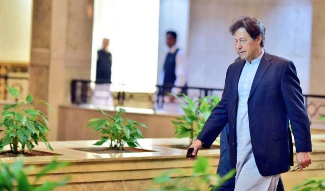 In this file photo, Prime Minister Imran Khan leaves for Saudi Arabia to attend Future Investment Initiative conference. (Photo courtesy: PTI/Twitter)