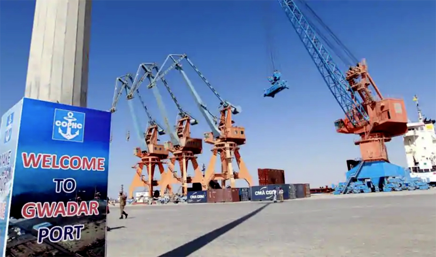 A general view of the port before the inauguration of the China Pakistan Economic Corridor port in Gwadar, Pakistan. (REUTERS)