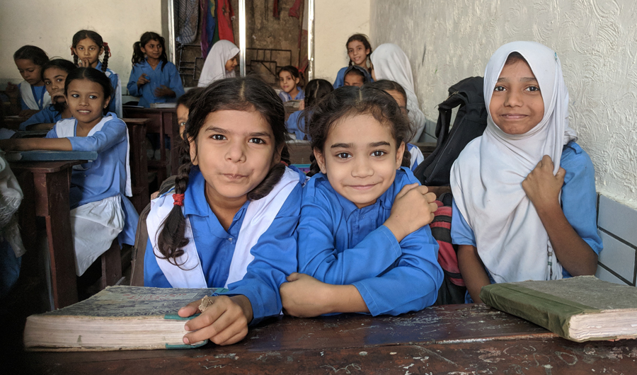 Students at Mazharul Uloom government girls’ school in Lyari. (AN Photo)