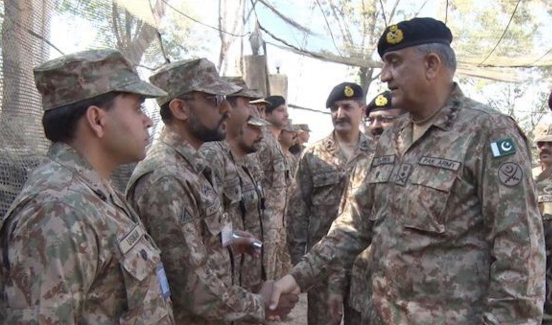 Gen Qamar Javed Bajwa, Pakistan Chief of Army Staff visited, on Wednesday., Line of Control (LOC) in Kashmir, and met with Pakistani troops. (Photo courtesy: ISPR)