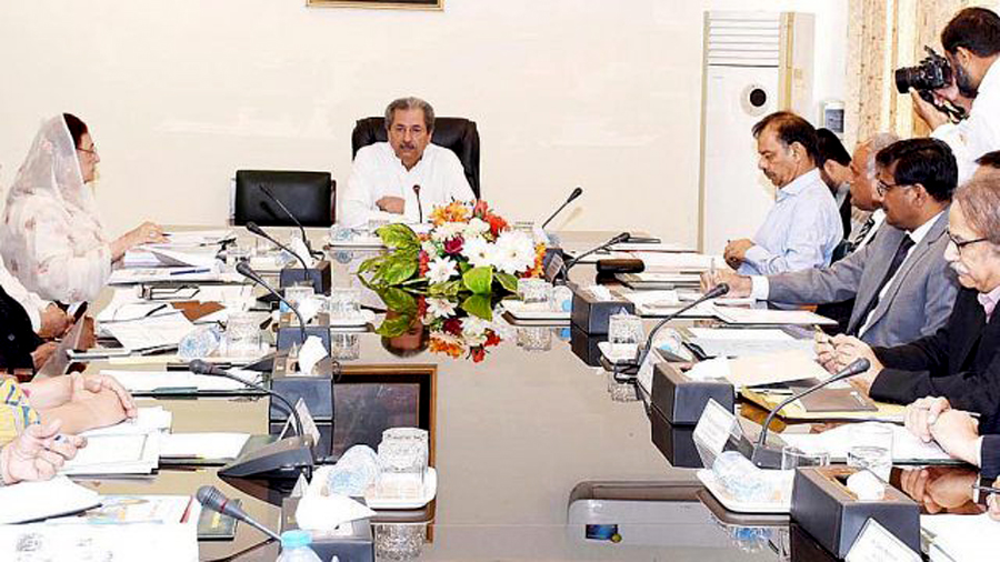 Shafqat Mahmood, Minister for Education and Professional Training, while launching the National Education Policy Framework in Islamabad on Tuesday. (PID)