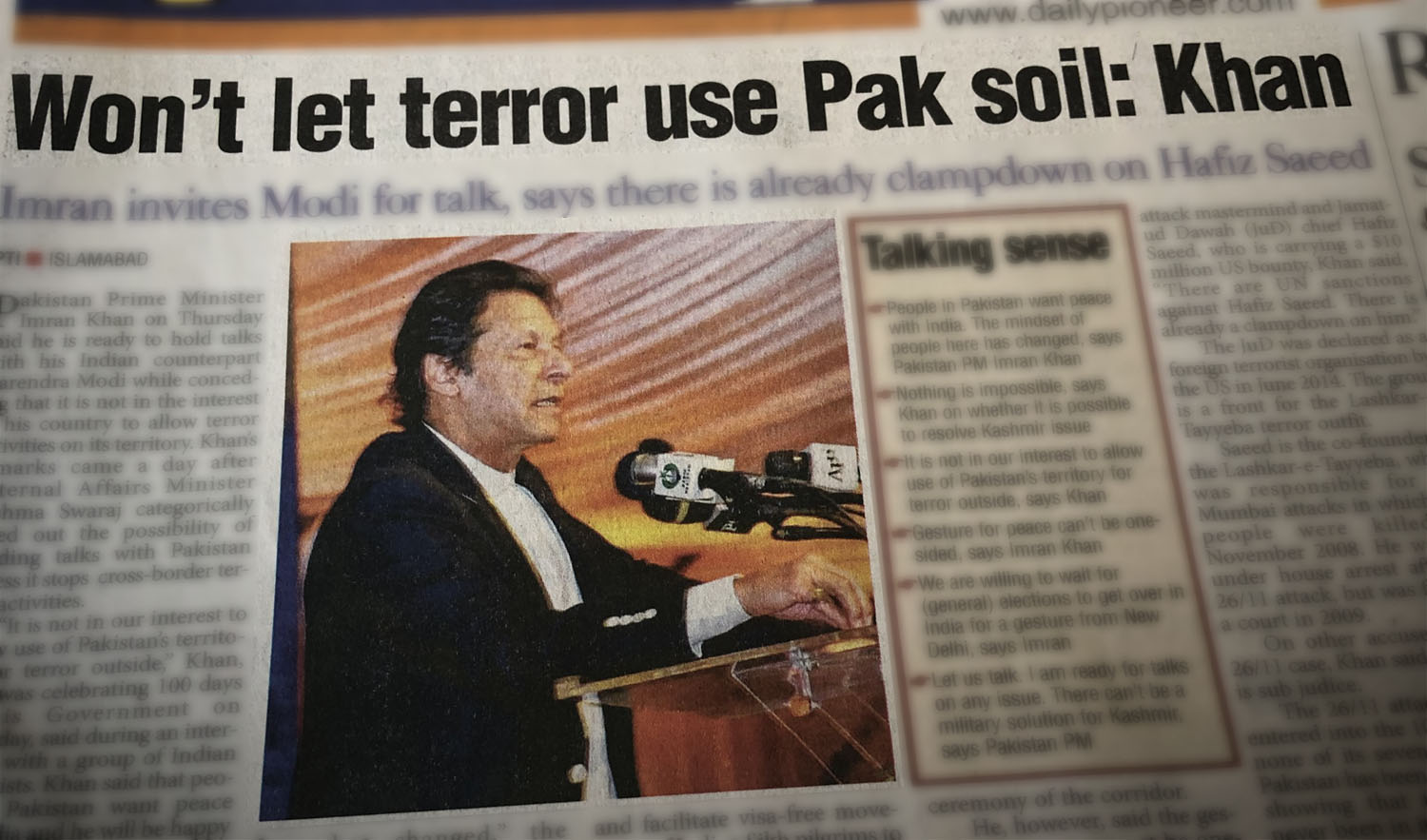 Pakistan PM’s overtures of peace tops headlines in India