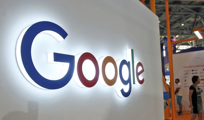 The Google logo on display at the Smart China Expo at Chongqing International Expo Center in southwest China’s Chongqing. (File photo / AFP)
