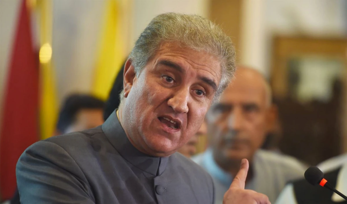 In this file photo, Pakistan’s Foreign Minister Shah Mahmood Qureshi addresses the media on his first day at the Foreign Ministry in Islamabad on Aug. 20, 2018 (AFP)