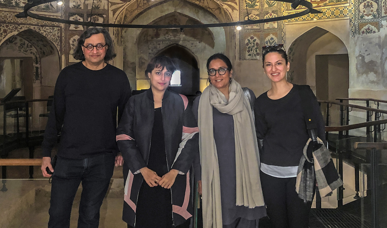 Art Curator and Sharjah Biennale Director, Sheikha Hoor Al Qasimi, second right, will curate Lahore Biennale's 2nd edition in early 2020. Here she is photographed with Iftikhar Dadi, Qudsia Rahim and Ayesha Jatoi at the historic Shahi Hammam in Lahore. (Photo courtesy: Latitude PR)