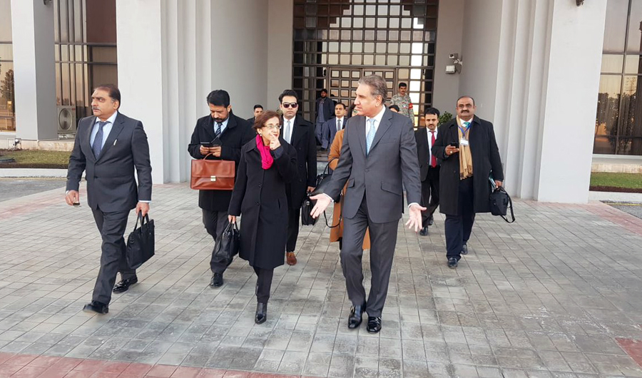 Pakistan’s Foreign Minister Shah Mehmood Qureshi, Foreign Secretary Tehmina Janjua, and a coterie of other officials left for Afghanistan early on Saturday morning for a trilateral meeting in Kabul. (Photo by Pakistan’s Foreign Ministry)