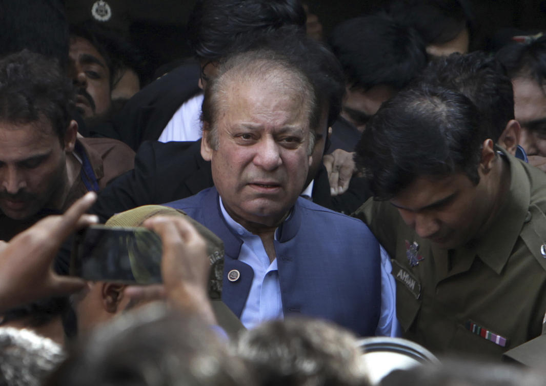 Nawaz Sharif and his family were exiled to Saudi Arabia by Pakistan’s former military dictator Pervez Musharraf. (AP)