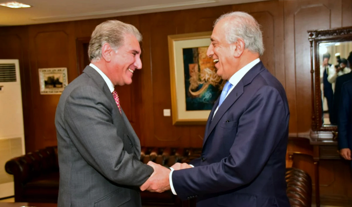 US Special Representative for Afghanistan Ambassador Zalmay Khalilzad with the Foreign Minister of Pakistan Shah Mahmoud Qureshi. According to the Foreign officer in Islamabad, The FM assured ambassador Khalizad Pakistan’s ‘steadfast’ support for a negotiated settlement, after the US side conveyed President Trump’s desire to seek Pakistan’s cooperation for peace and stability in Afghanistan. Islamabad, December 04, 2018 (Photo courtesy: Ministry of Foreign affairs in Islamabad)