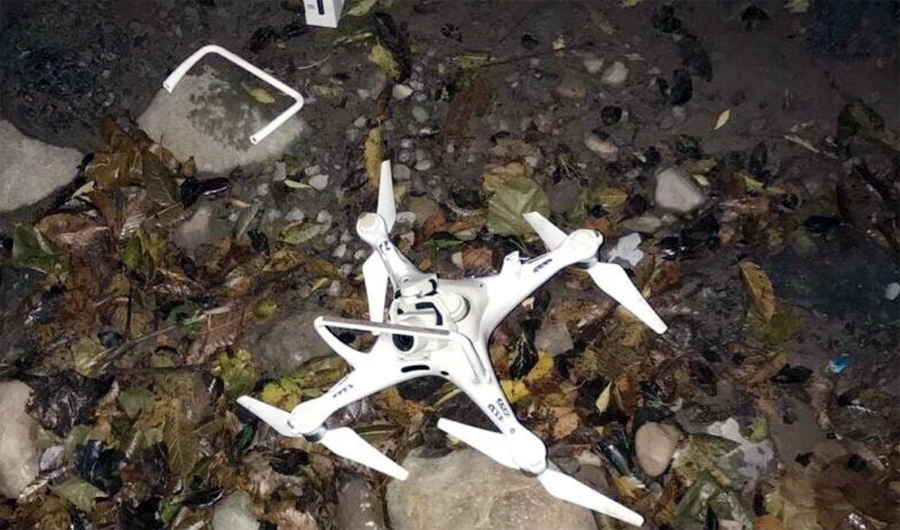 Pakistan Army said on Wednesday that its troops have shot down an Indian Spy Quadcopter in Satwal Sector along the Line of Control, Azad Kashmir. (Photo courtesy: ISPR)