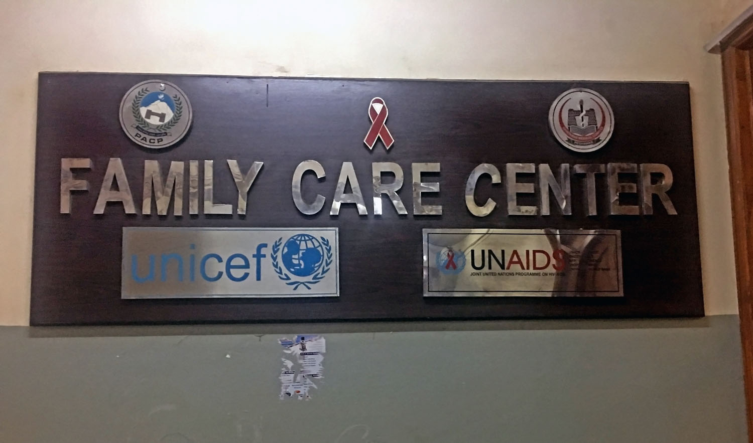 This picture shows the board of the Family Care Center at Hayatabad Medical Center, Peshawar. (AN photo)
