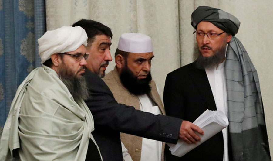 In this file photo, members of Taliban delegation take their seats during the multilateral peace talks on Afghanistan in Moscow on Nov. 9, 2018. The arrest of a senior Taliban leader in Pakistan this week underlines a push by the government in Islamabad to pressure the insurgents to open talks with the Afghan government, Taliban officials said. (REUTERS)