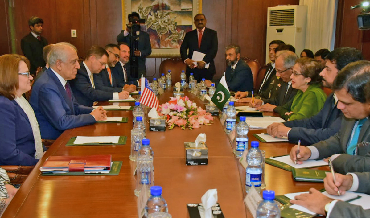 US Special Representative for Afghanistan Reconciliation Zalmay Khalilzad holds delegation level talks with Foreign Secretary, Tehmina Janjua at the ministry of foreign affairs in Islamabad on Thursday, Jan. 17, 2019. (Photo courtesy: Ministry of Foreign Affairs)