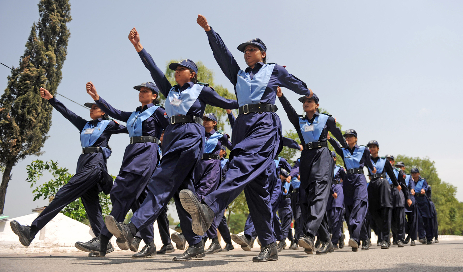 In this file photo, female Pakistani police officers march at the police academy in Islamabad on Aug. 8, 2009. Chief Minister Mahmood Khan issued directives on Thursday for the appointment of the first batch of women police officers in the Bajaur tribal district. (AFP)