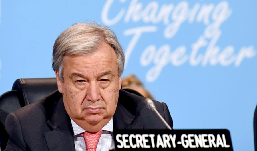 The United Nations' Secretary-General Antonio hoped that India and Pakistan will engage in a “meaningful dialogue” to resolve their issues. (AFP/File)