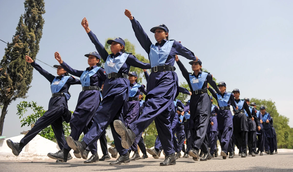 In this file photo, female Pakistani police officers march at the police academy in Islamabad on Aug. 8, 2009. Chief Minister Mahmood Khan issued directives on Thursday for the appointment of the first batch of women police officers in the Bajaur tribal district. (AFP)