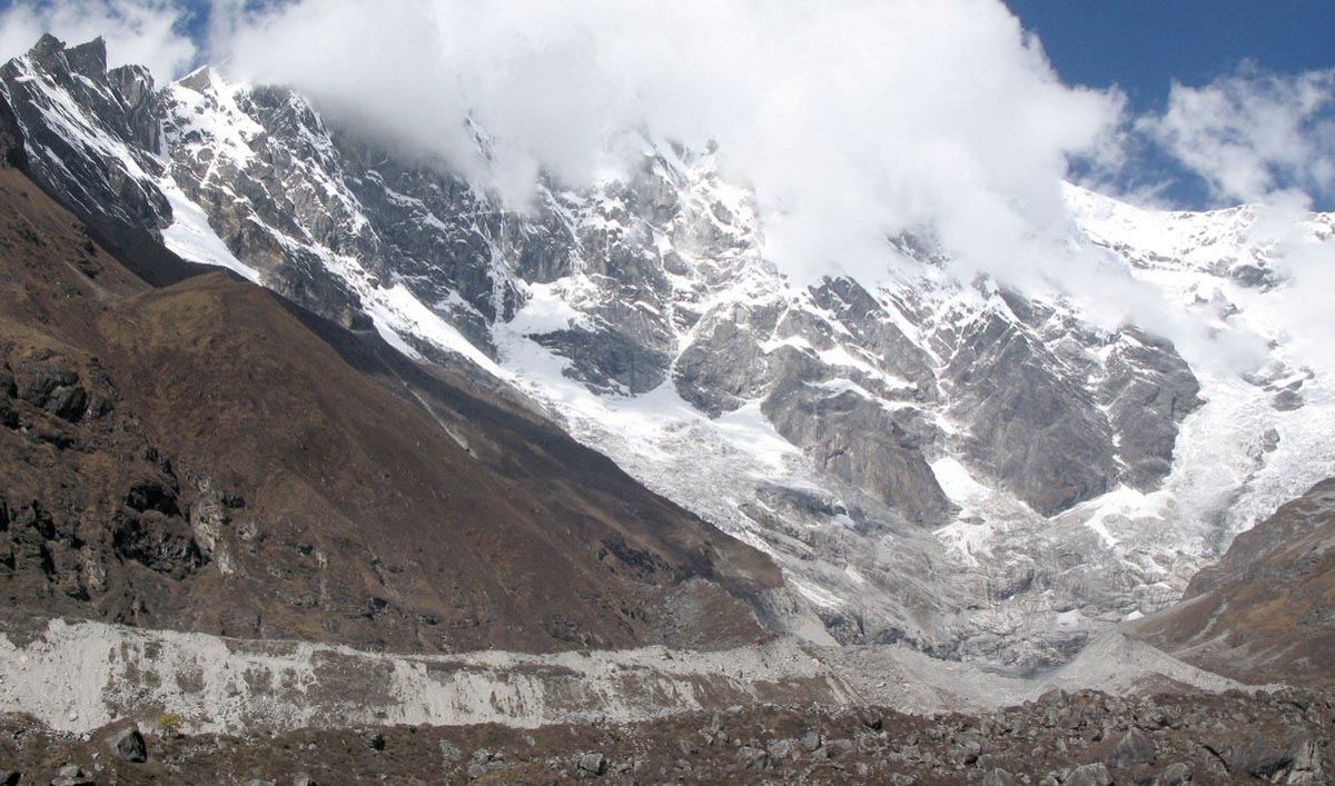 This file photo shows a view of the Lirung Glacier in the Langtang Valley, some 60km (37.5 miles) northwest of Katmandu on Oct.13, 2008. (AFP)