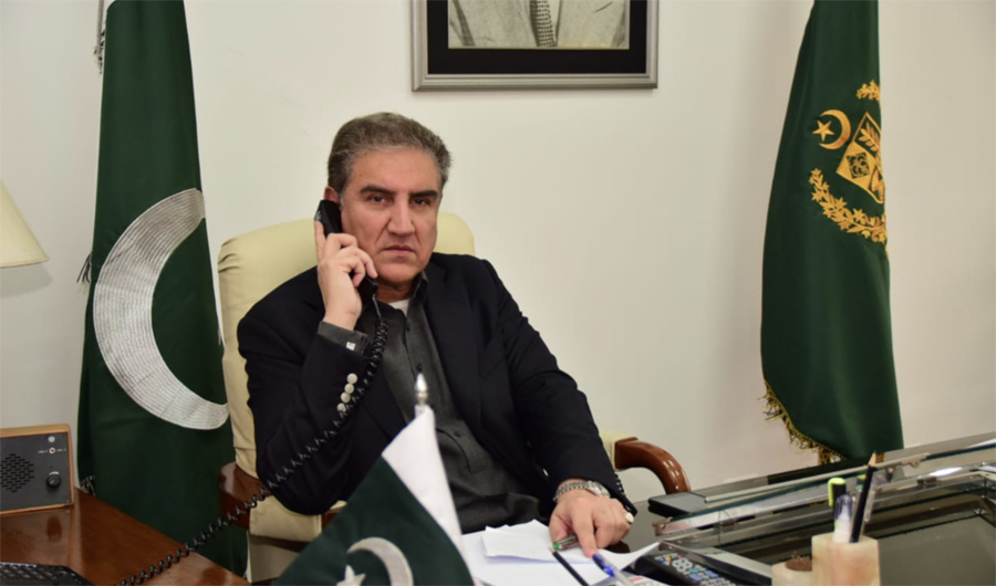 Pakistan’s Foreign Minister Shah Mahmoor Qureshi and UAE's Minister of Foreign Affairs Sheikh Abdullah bin Zayed contacted over the phone – (Photo by Pakistan’s Foreign Office)