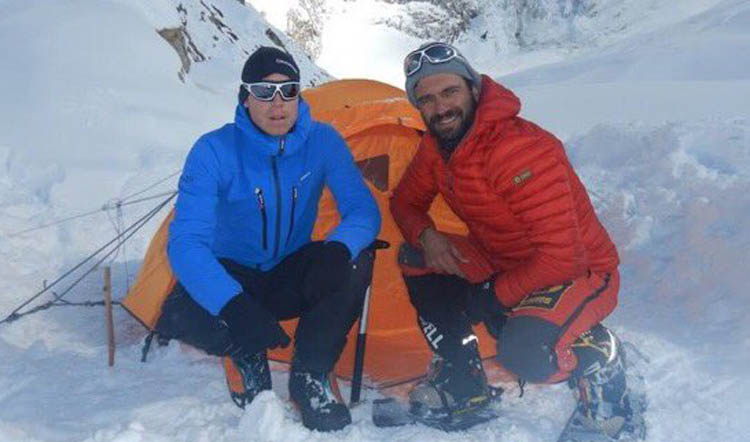 Daniel Nardi, 42, and Tom Ballard, 31, are attempting a winter ascent along the demanding Mummery Ridge route on the the Nanga Parbat. Photo: Twitter