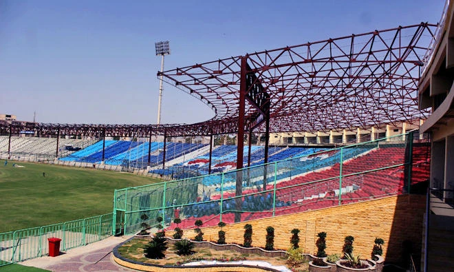 A view of the National Stadium after being refurbished. The stadium had worn a deserted look for the past nine years due to the law and order situation in the city. (Photo Arab News/M.F. Sabir)