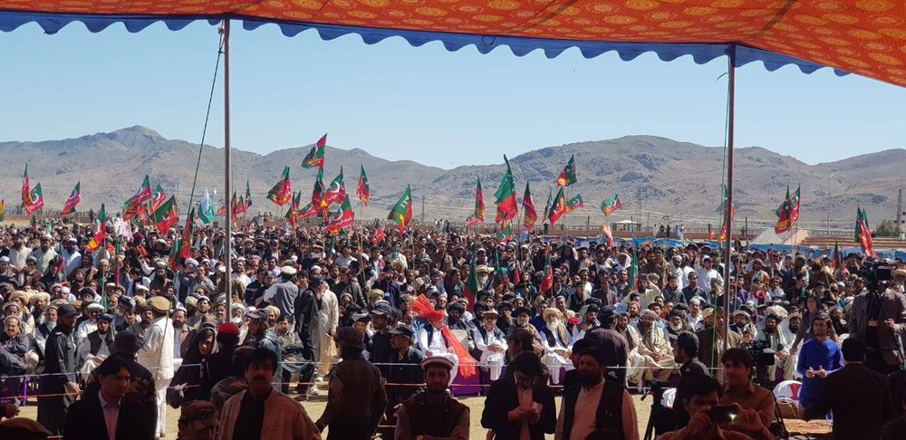 Locals gather in Miran Shah, Khyber Pakhtunkhwa on Saturday. (Photo PTI Media)