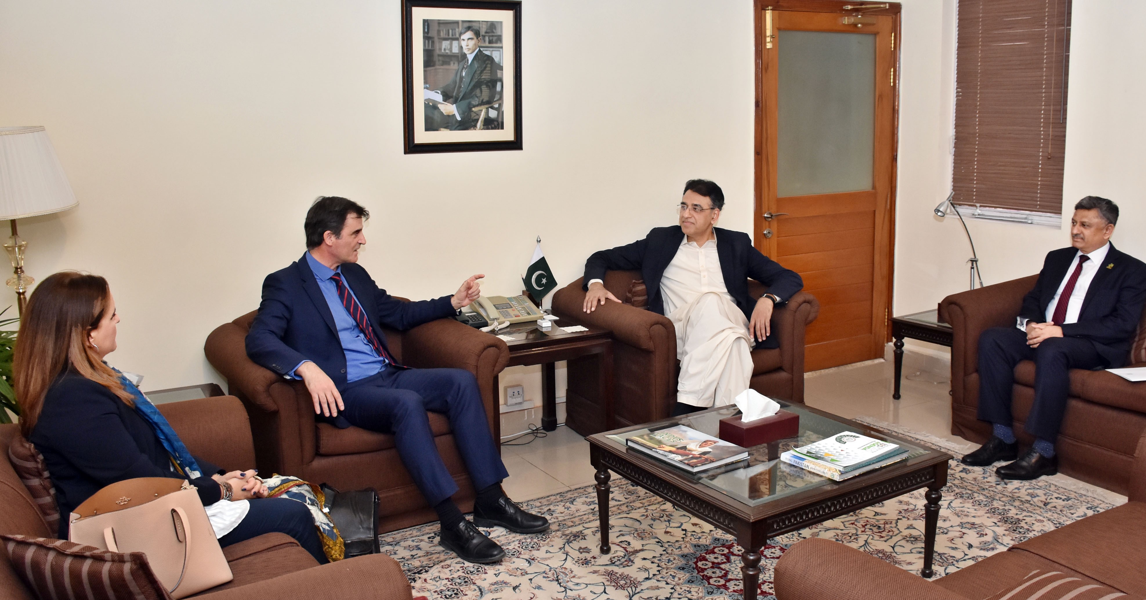 IMF’s mission chief for Pakistan, Ernesto Ramirez Rigo, called on Finance minister Asad Umar at Islamabad on March 26, 2019. (Photo Courtesy – PID)
