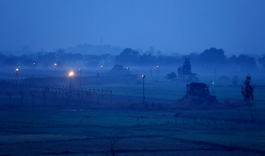Indian Border Security Force (BSF) bunkers are pictured near the fenced border with Pakistan in Ranbir Singh Pura sector near Jammu on Mar. 1, 2019. (Reuters)
