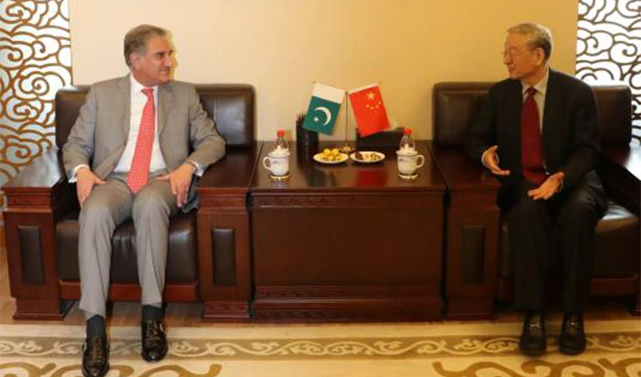 Foreign Minister Shah Mahmood Qureshi is in China on three-day visit, on Monday, he met with Chairman of China’s Institute of Strategic Studies of Maj Gen (R) Gong Xianfu in Beijing – (Photo Courtesy Pakistan Foreign Office)