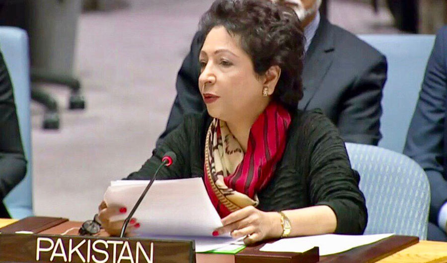 File photo of Maleeha Lodhi Pakistan's Permanent Representative to the United Nations. UN General Assembly Tuesday unanimously adopted a resolution, co-sponsored by Pakistan, that strongly condemns continuing violence and acts of terrorism targeting individuals Photo Courtesy (Maleeha Lodhi Twitter account)