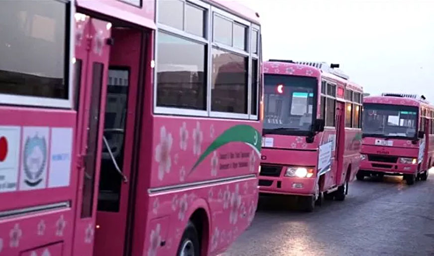 Women-only bus service launched in Pakistan’s Mardan district in Khyber Pakhtunkhwa province from April 4, 2019. (Photo courtesy: Social media)