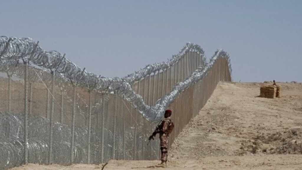 A fence along the Pakistan-Iran border is being built officials say. One is already in place on the Pakistan-Afghan border AFP/File