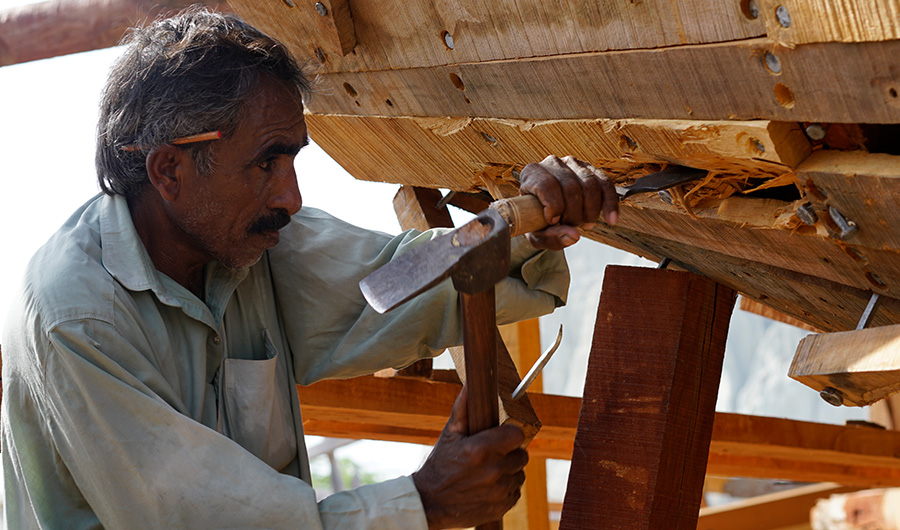 Over thousand people are associated with boat making profession who manufacture boats on the west bay, locally called Paddi Zirr (AN Photo by Hassam Lashkari)