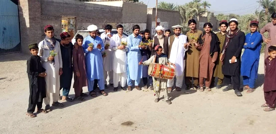Members of the Youth of Waziristan seen on the streets of North Waziristan as a three-day spring festival kicked off in the tribal district on Friday. (AN photo)