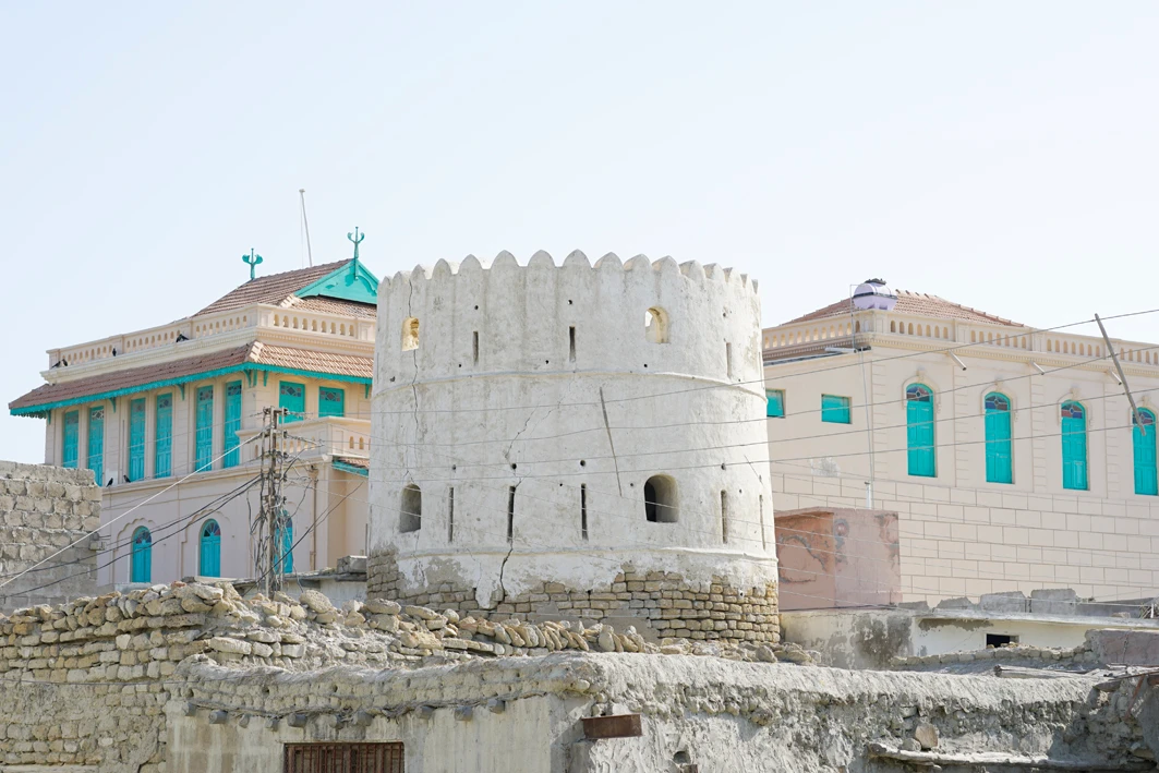 In this photograph taken on April 23, 2019, an Omani fort used for keeping inmates can be seen near Shahi Bazaar in Gwadar city (AN Photo by Hassam Lashkari)