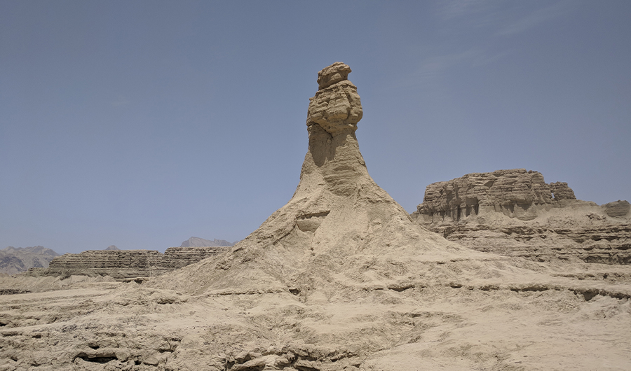 Princess of Hope, a natural rock formation, stands tall in a mountain range along the Makran Coastal Highway. (AN Photo)