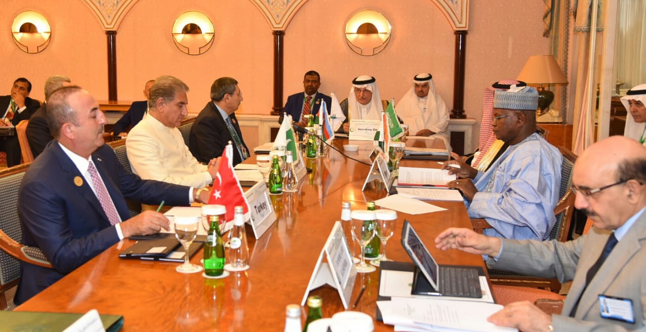 Foreign Minister Shah Mahmood Qureshi attends the OIC Contact Group on Kashmir in Jeddah on May 29, 2019. (Photo – Pakistan Foreign Office)