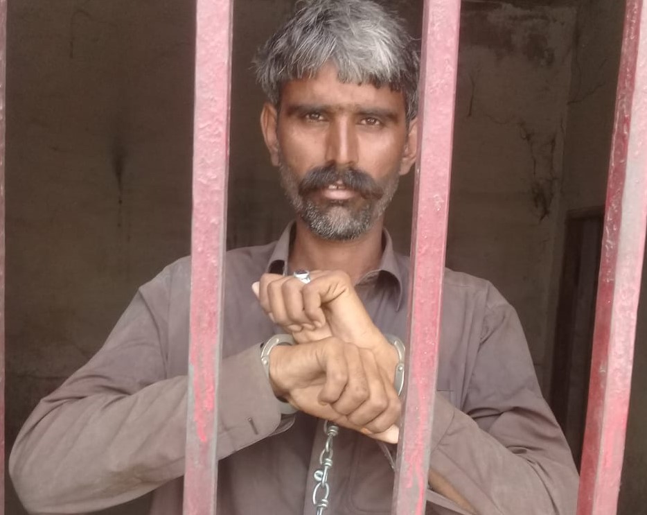 Bahadur Rind, who killed his HIV positive wife Zarina, was arrested by police in Sindh on May 29, 2019 (Photo by Police)