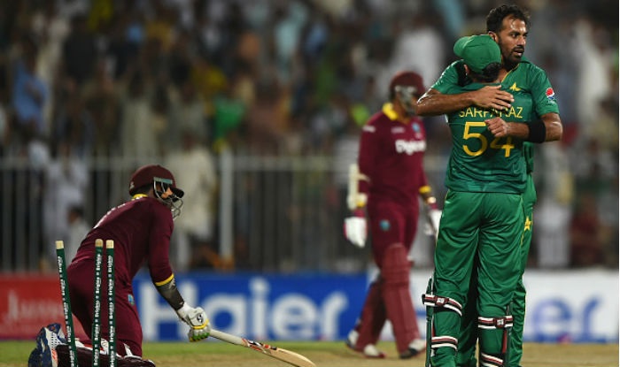 A blistering Oshane Thomas-led pace attack swept Pakistan away for a dismal 105 on Friday as West Indies wrapped up a seven-wicket victory in their World Cup opener at Trent Bridge on May 31, 2019. (Photo India.com)