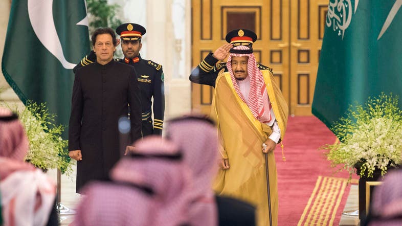 In this undated file photo, Prime Minister Imran Khan can be seen with King Salman bin Abdulaziz in Riyadh. (AFP)