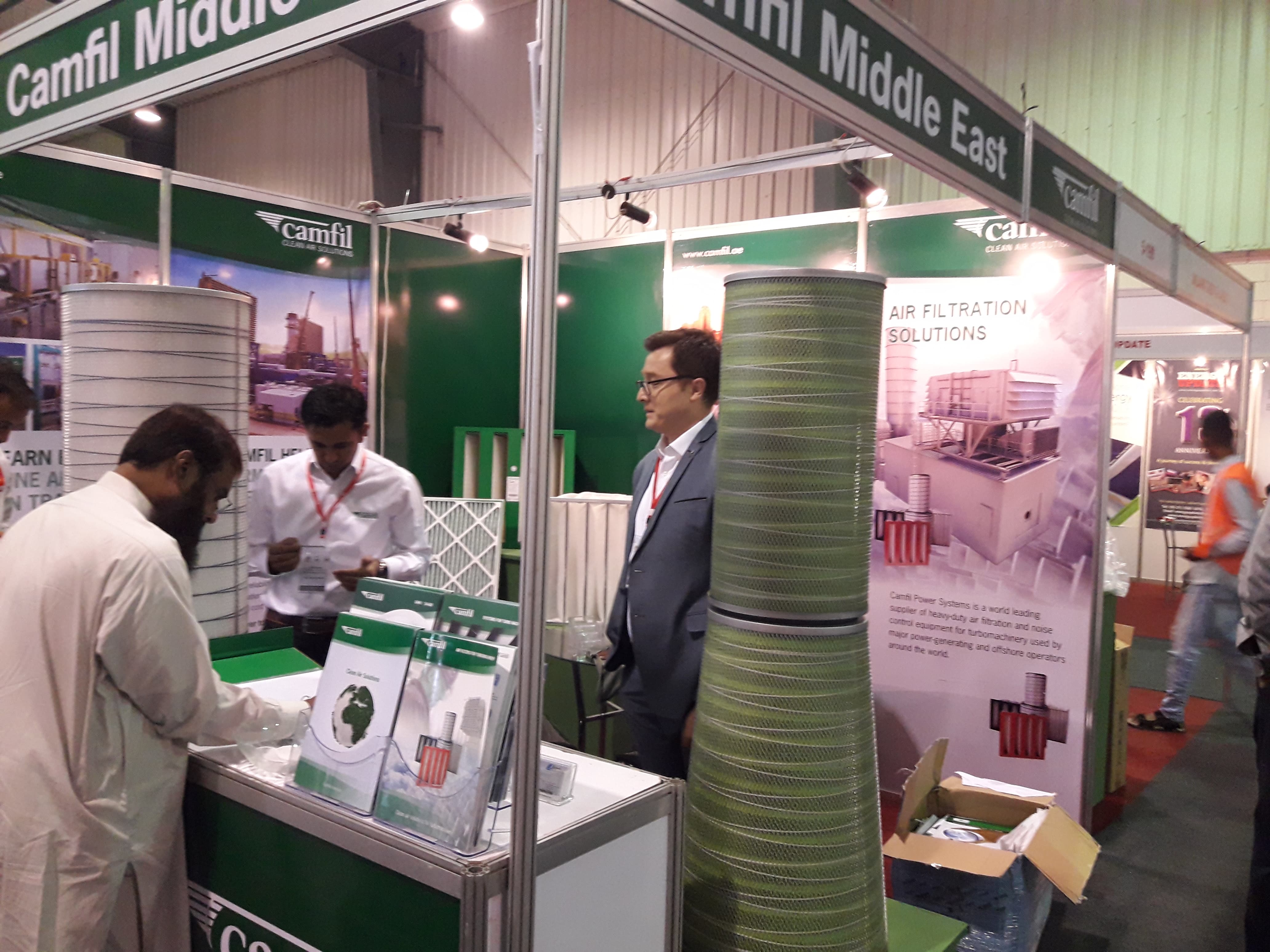 Dr. Nordirjon Rasulov, an employee of Camfil Middle East, can be seen here introducing clean air solutions at the 17th edition of the Pakistan Oil, Gas and Energy Exhibition on June 20, 2019. (AN Photo)