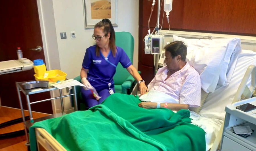 Pakistan's former military ruler General Pervez Musharraf seen in a hospital room in Dubai in a photo shared by his close friend and political aide Dr Muhammad Amjad on May 31, 2019. Amjad said on June 1, 2019 that the photo is recent and Musharraf is still hospitalized. (Photo handout by Dr Muhammad Amjad)