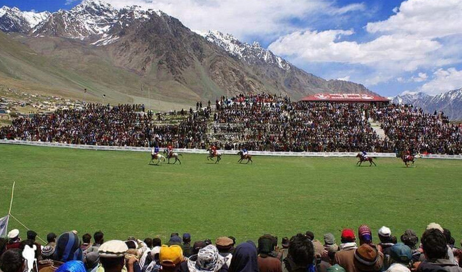 In this photo, Polo players can be seen participating in annual Shandur Polo Festival on July 9, 2019. (Photo Courtesy: PTI Twitter)